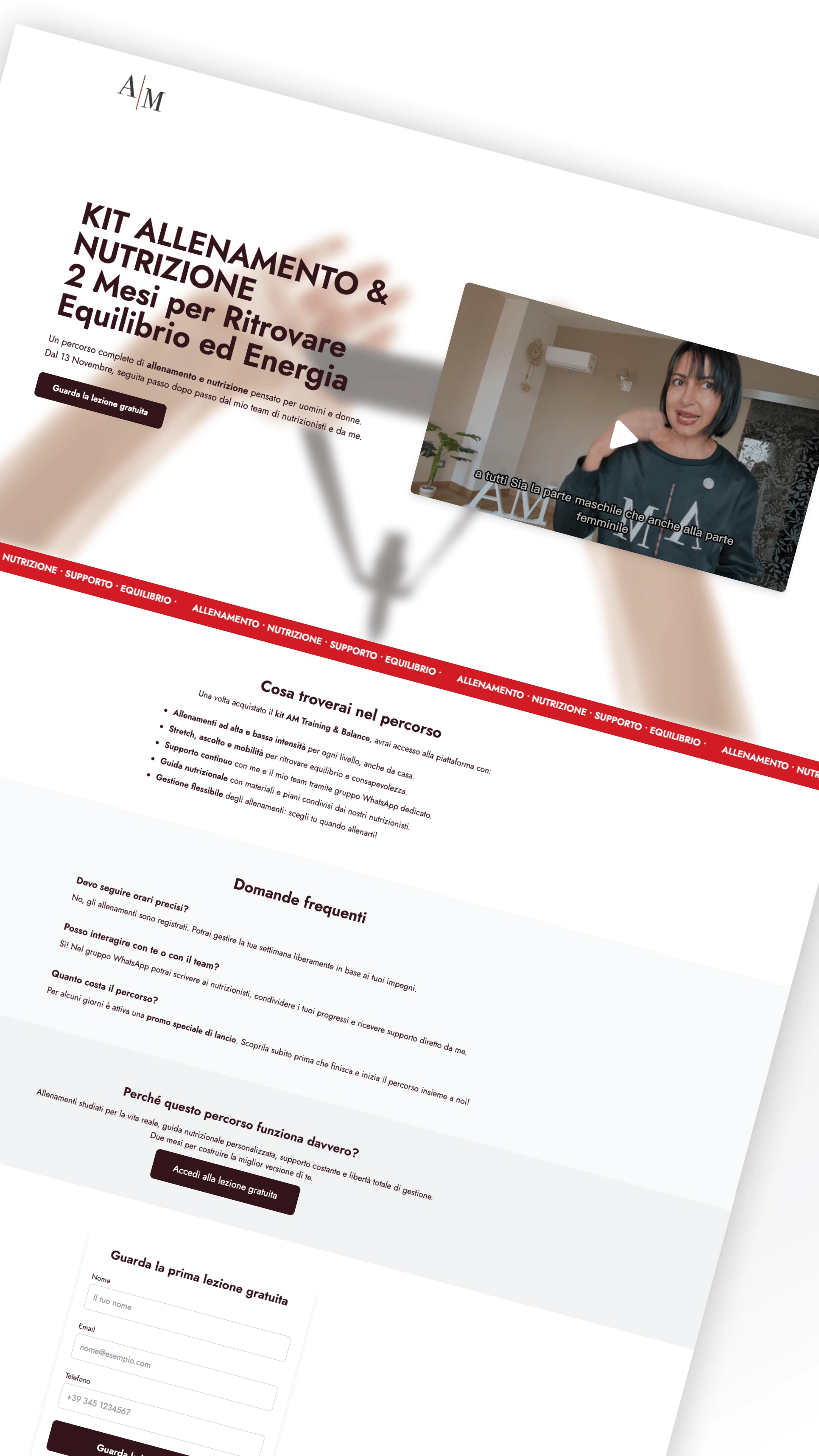 Landing page per Arianna Mozzo